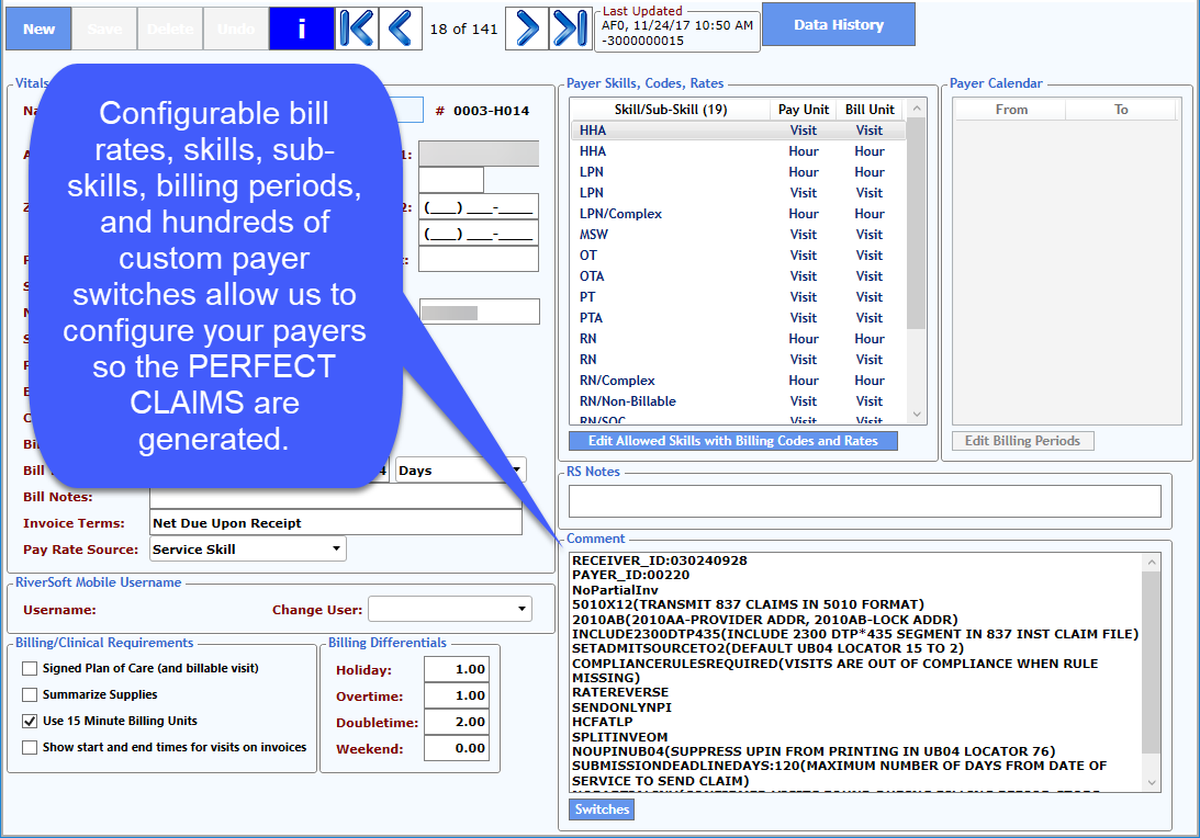 Payer configuration example.